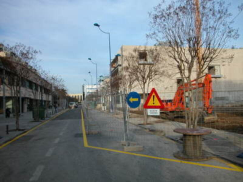 Obras en la calle Charles Darwin