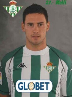 El jugador bético Melli lamentó haber metido dos goles en propia puerta