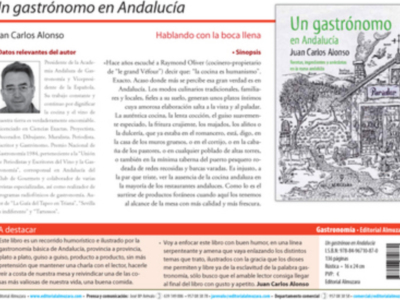 Hoy se presenta el libro "Un gastrónomo en Andalucía", de Juan Carlos Alonso