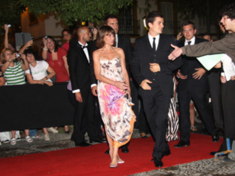 Orlando Bloom, Salma Hayet y Olivier Martínez de fiesta en Sevilla con Eva Green