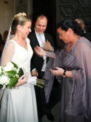 María del Monte en la boda de su sobrino, el hermano de Antonio Tejado