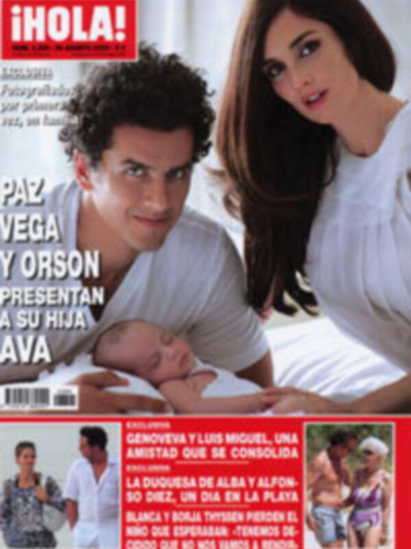 Paz Vega y Orson presentan a su hija, Ava