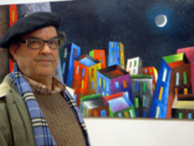 Montalbán recupera sus orígenes con geometrías y colores cosmopolitas,en la sala de El Chusco de Chipiona 