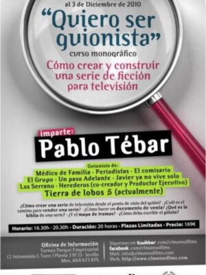 El guionista Pablo Tébar impartirá el  curso de guión "Quiero ser guionista" en Elmansofilms