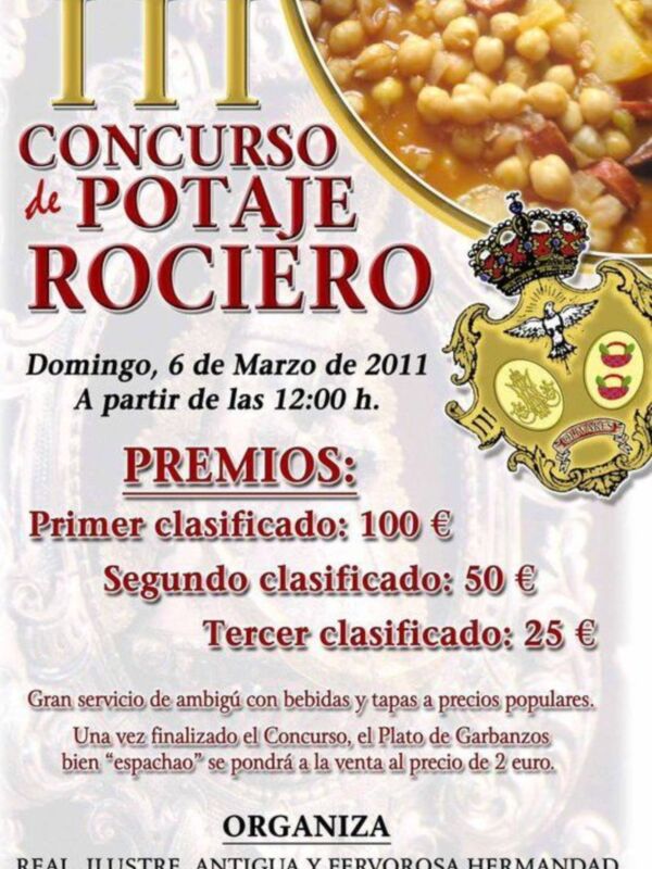 La hermandad del rocío de olivares organiza el III concurso de potajes rocieros