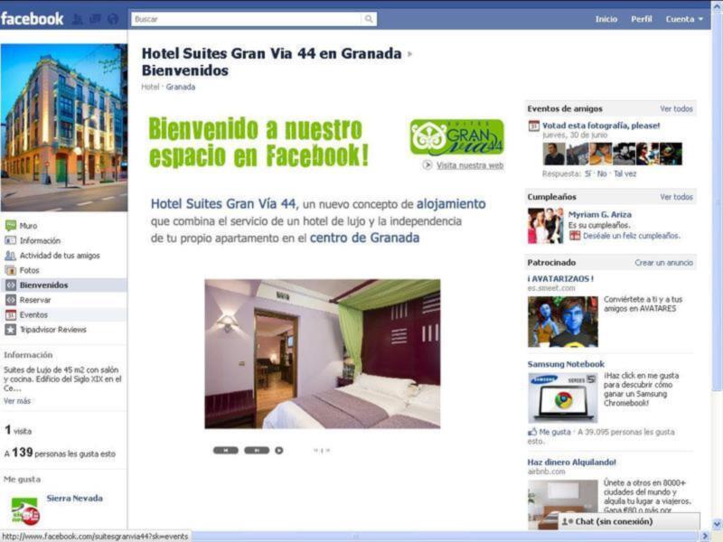  SUITES GRAN VÍA 44 ESTRENA PÁGINA EN FACEBOOK CON MULTITUD DE CONTENIDOS EXTRAS