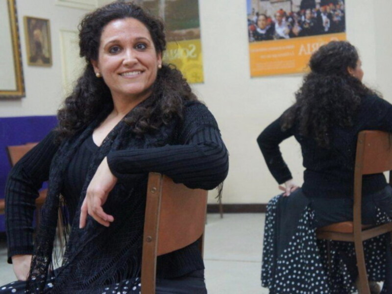 Laura Román, enseñando bulerías en Soria