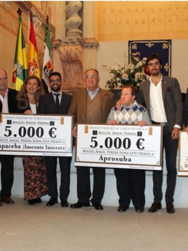 Perera entrega la dotación del Premio Paquiro a causas sociales