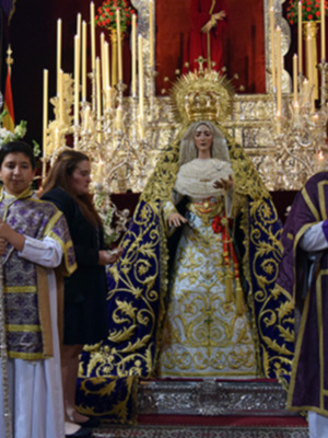 Provincia de Sevilla.  La  Hermandad de Jesús Nazareno celebró la Solemne Función  de Reglas y Besamanos a su titular Mariana.