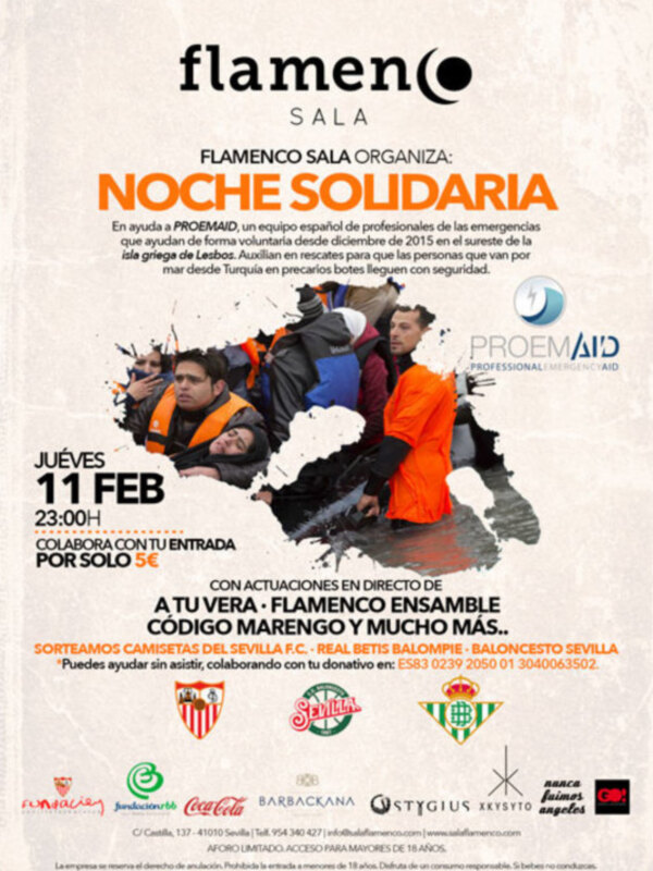 NOCHE SOLIDARIA EN BENEFICIO BOMBEROS DE SEVILLA DETENIDOS EN GRECIA