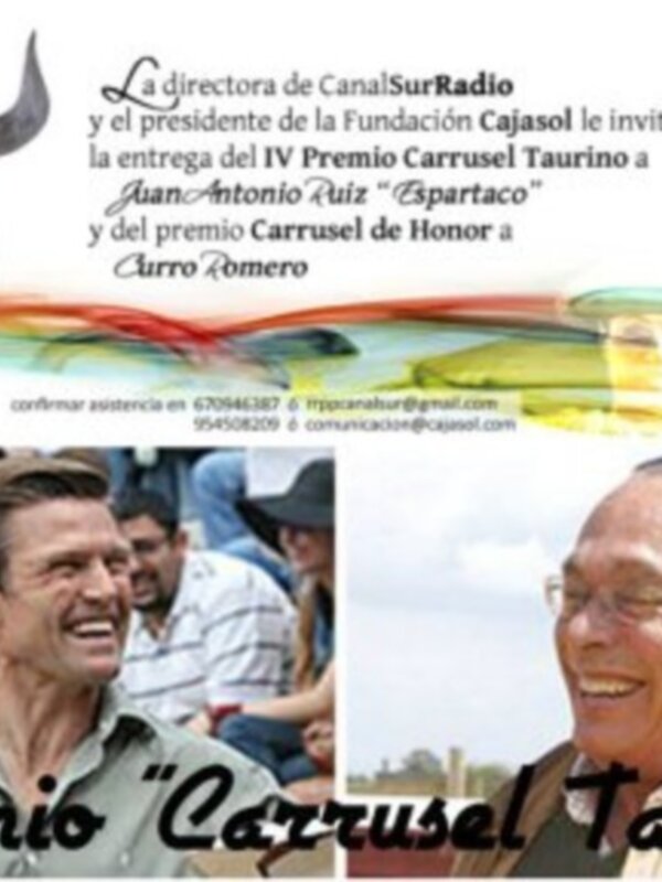 Convocatoria medios de comunicación: entrega del IV Premio Carrusel Taurino