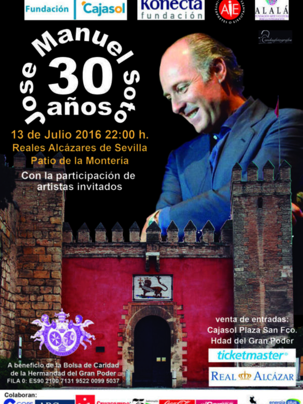 José Manuel Soto celebra sus 30 años en los escenarios con un concierto en los Reales Alcázares el próximo 13 de julio