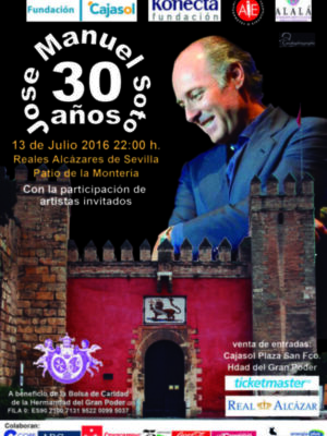 José Manuel Soto celebra sus 30 años en los escenarios con un concierto en los Reales Alcázares el próximo 13 de julio