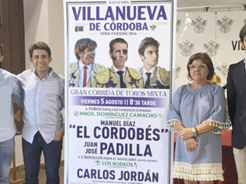 El Cordobés, Padilla y Carlos Jordán cartel  para Villanueva de Córdoba