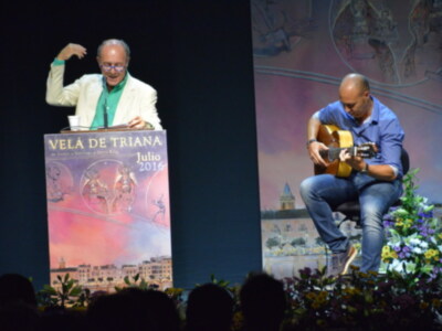 Sentimientos con fondo de guitarra en el pregón de José Manuel Soto,pistoletazo de la Velá de Santa Ana.