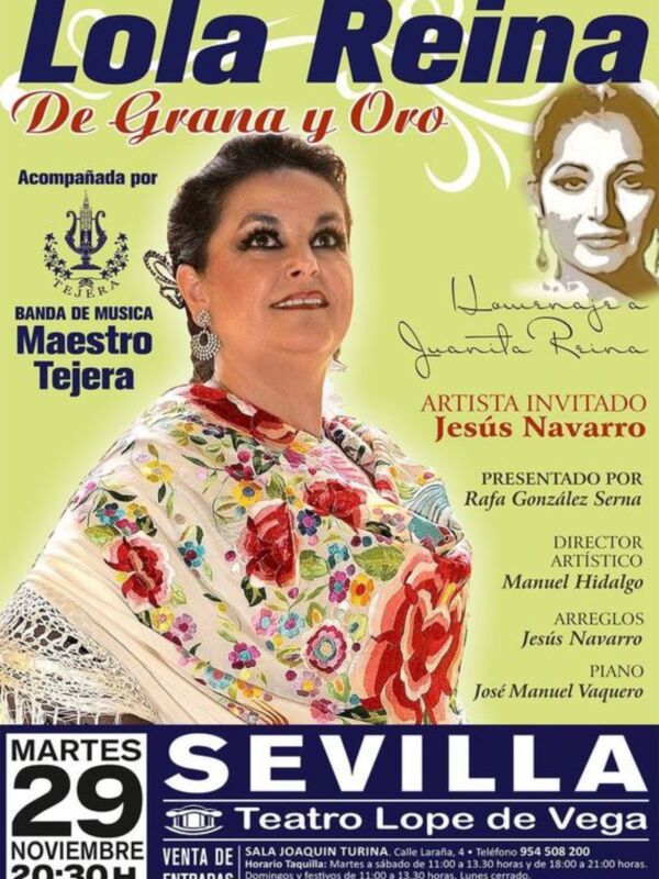 Lola Reina homenajea hoy martes a su tía Juana Reina en el Teatro Lope de Vega