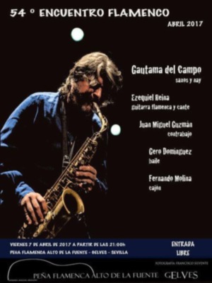 Gautama del Campo estrena en la peña flamenca de Gelves una pieza homenaje a Diego del Gastor