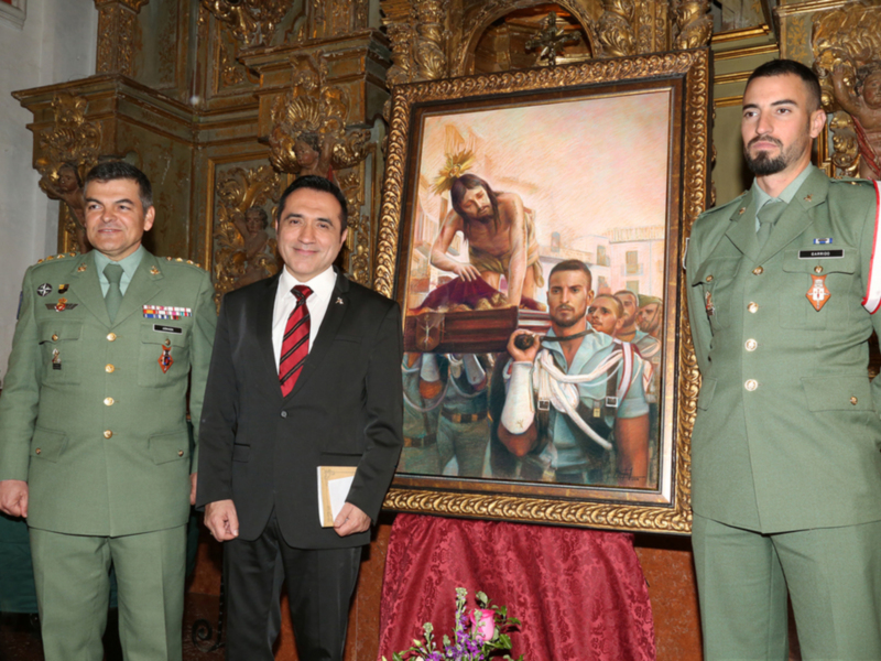 El pintor Antonio Montiel homenajea a la Legión en el cartel de la Semana Santa de Antequera 2018