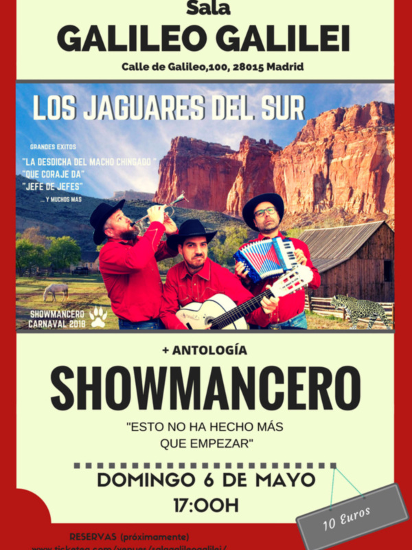 "Los Jaguares del Sur" se presentan en la sala Galileo de Madrid el 6 de Mayo