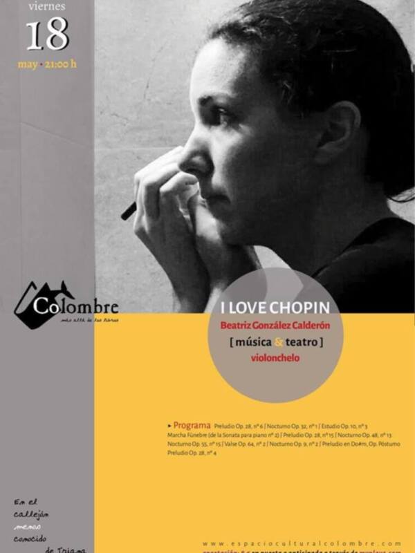 Beatriz González Calderón presenta "I Love Chopin" mañana Viernes en el espacio cultural Colombre de Triana