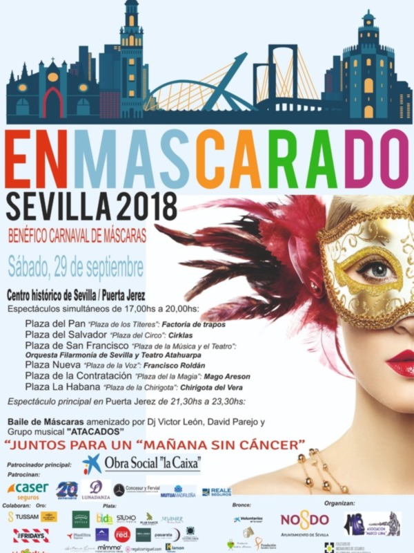 La Asociación Marco Luna celebra el sábado 29 en las calles de Sevilla el espectáculo "Enmascarado" para un mañana sin cáncer