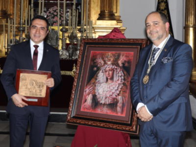 El pintor Antonio Montiel retrata a la Virgen de La Estrella de Málaga