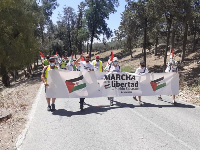 Marcha por la Libertad del Pueblo Saharaui.  Etapa 10.  Arahal - Carmona 29 de Mayo