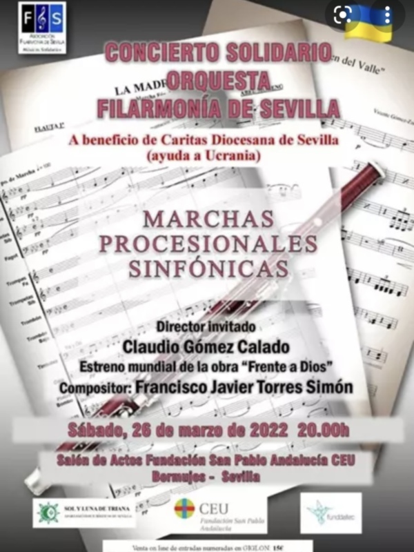 La Orquesta Filarmonía de Sevilla ofrece concierto solidario a beneficio de Cáritas para Ucrania el sábado 26