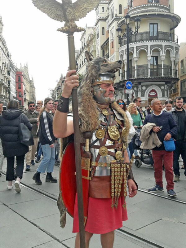 Los jardines del Prado de San Sebastián de Sevilla convertido en campamento romano