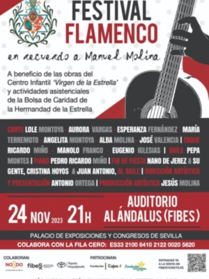 Hoy Festival Flamenco en Fibes homenaje a Manuel Molina y a beneficio de la Hermandad de la Estrella con cartel de lujo