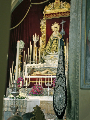 Altar de cultos de la Hermandad de la Soledad de Alcalá del Río (Sevilla)