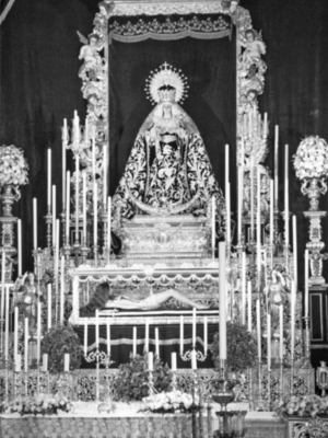 Altar de cultos para el Septenario de la Titular Mariana de la Hermandad de la Soledad  Ilipense