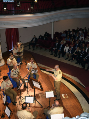 La Banda y Música del Cuartel General de la Fuerza Terrestre (Soria 9), ofreció un concierto por el X Aniversario de la proclamación de Felipe VI 