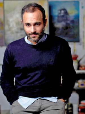 El periodista José Yélamo y el pintor Daniel Franca, pregonero y cartelista de la Velá de Santa Ana de 2024