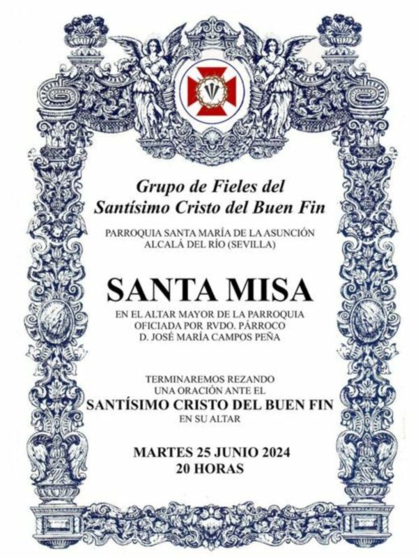 Misa mensual del Grupo de Fieles del Santismo Cristo del Buen Fin en Alcalá del Río