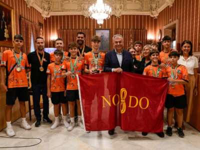 Recepción en el Ayuntamiento de Sevilla  al Club Voley Palestra tras su victoria en el campeonato de España  2024