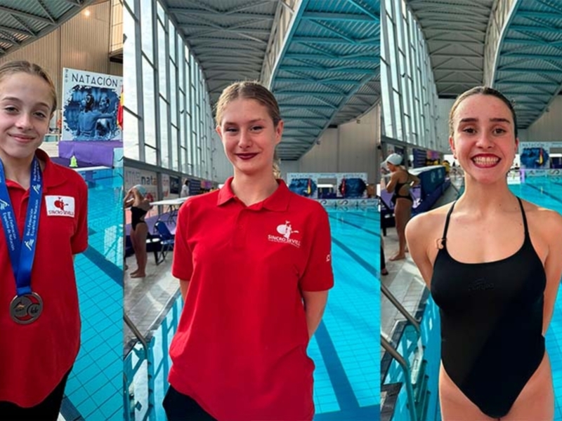 Triple recompensa para el Club Natación Sincro Sevilla en los Campeonatos de España 