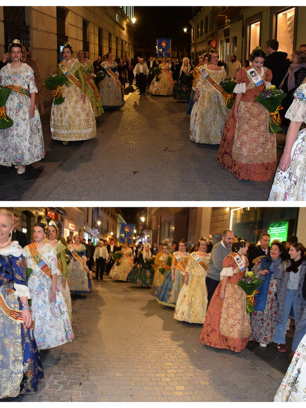 La comunidad fallera rinde homenaje a su nuevo representante en un evento inolvidable en Sevilla