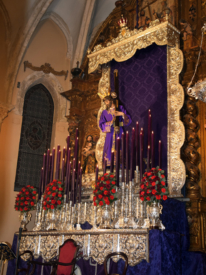 Altar de Jesús Nazareno en su anual Quinario en Alcalá del Río.