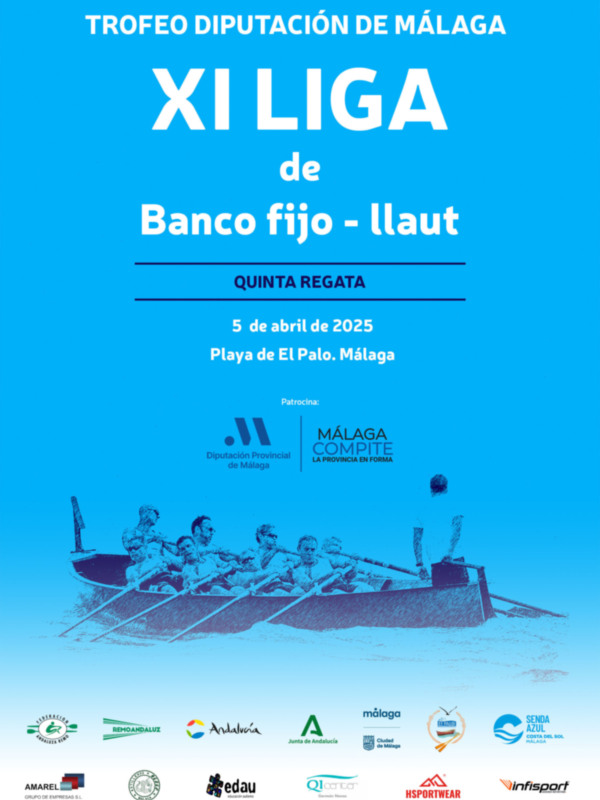 El Trofeo Diputación de Málaga de remo, quinta regata de la Liga Andaluza de banco fijo en llaut, en El Palo 