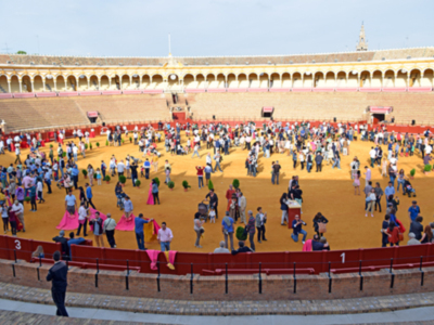  La Real Maestranza de Sevilla  acoge a miles de aficionados en su jornada de puertas abiertas al toreo