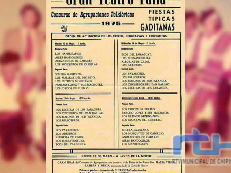  ‘Aires Bandoleros’, estos días se cumplen 50 años del paso por el Falla de la primera comparsa chipionera