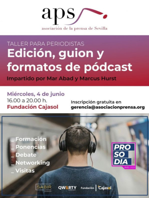 Taller gratuito sobre edición, guion y formatos del podcast, en el marco de Prosodia
