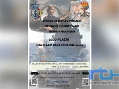 La Armada informará mañana en Chipiona de la oferta de empleo público de 320 plazas para la zona sur de la Bahía de Cádiz   