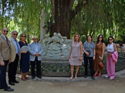  Capistas sevillanos rinden tributo a Bécquer en su glorieta y celebran almuerzo de hermandad