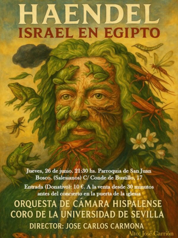 Este Jueves 26 en la parroquia del los Salesianos de Triana José Carlos Carmona presenta "Israel en Egipto" de Haendel