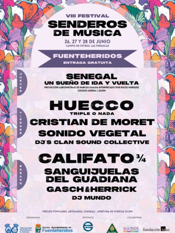 Arranca el Festival Internacional Senderos de Música con Huecco, Cristian de Moret o Califato 3/4