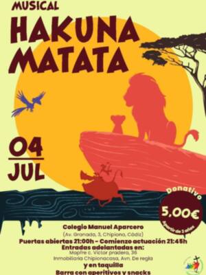 El próximo viernes, 4 de julio, tendrá lugar en Chipiona el gran musical infantil “Hakuna Matata”