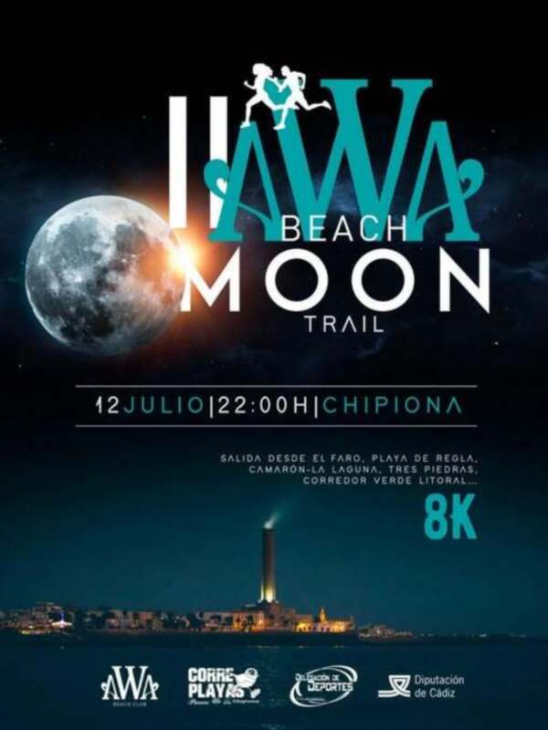 350 deportistas de diferentes puntos de España y Europa competirán este sábado en la carrera nocturna Awa Beach Moon Trail de Chipiona