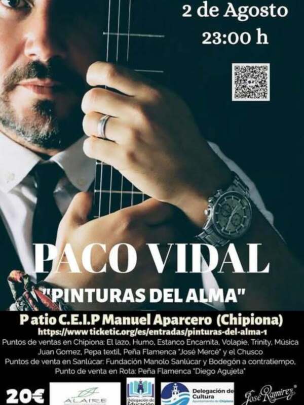 Paco Vidal ofrece en Chipiona el próximo 2 de agosto su espectáculo ‘Pinturas del Alma’
